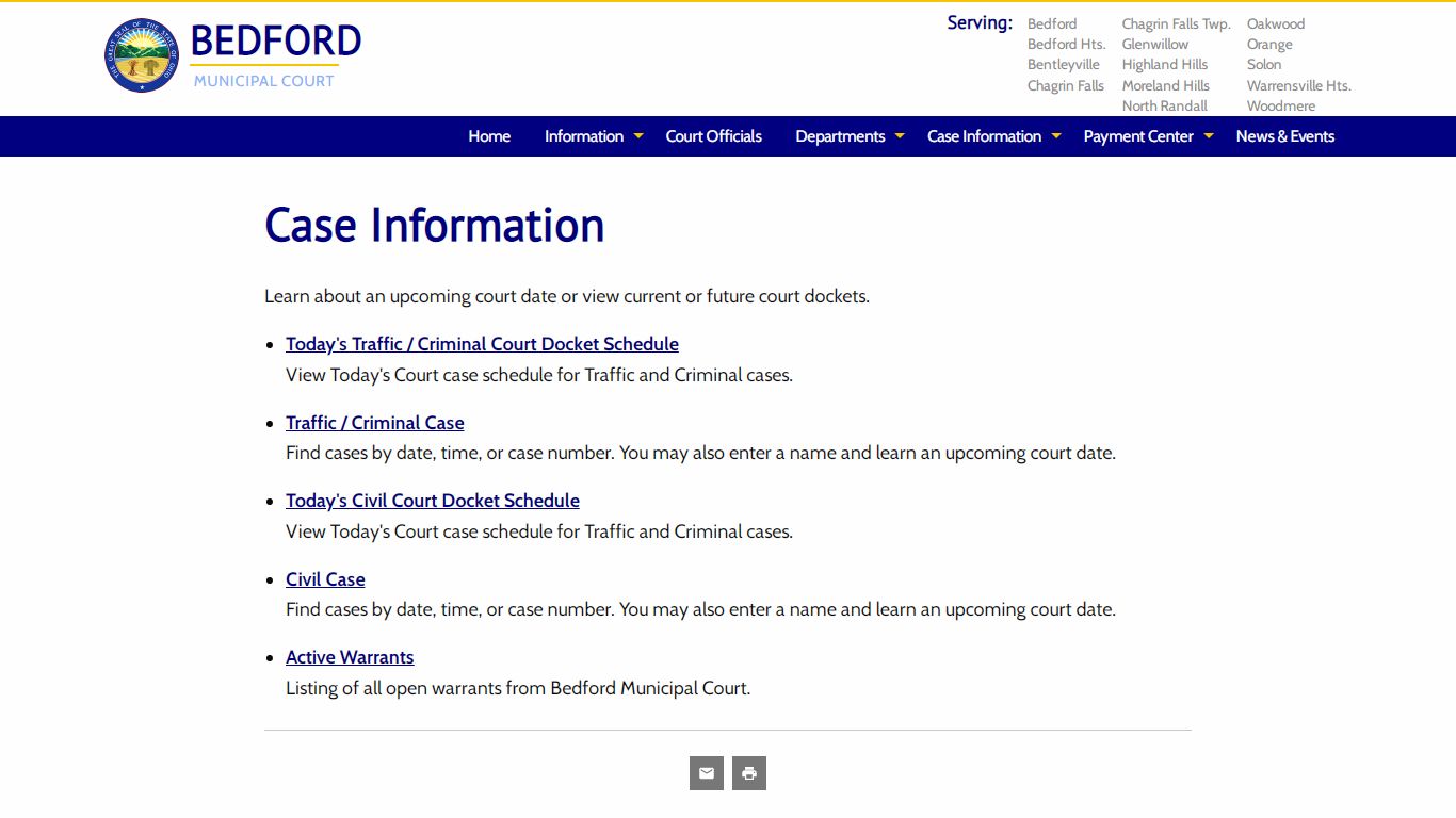 Case Information - Court Master - Bedford Muni